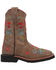 Image #2 - Dan Post Girls' Floral Embroidered Western Boots - Square Toe, Taupe, hi-res