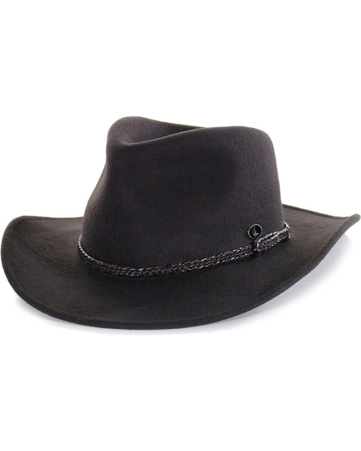 Image #1 - Cody James® Men's Outback Wool Hat, Chocolate, hi-res