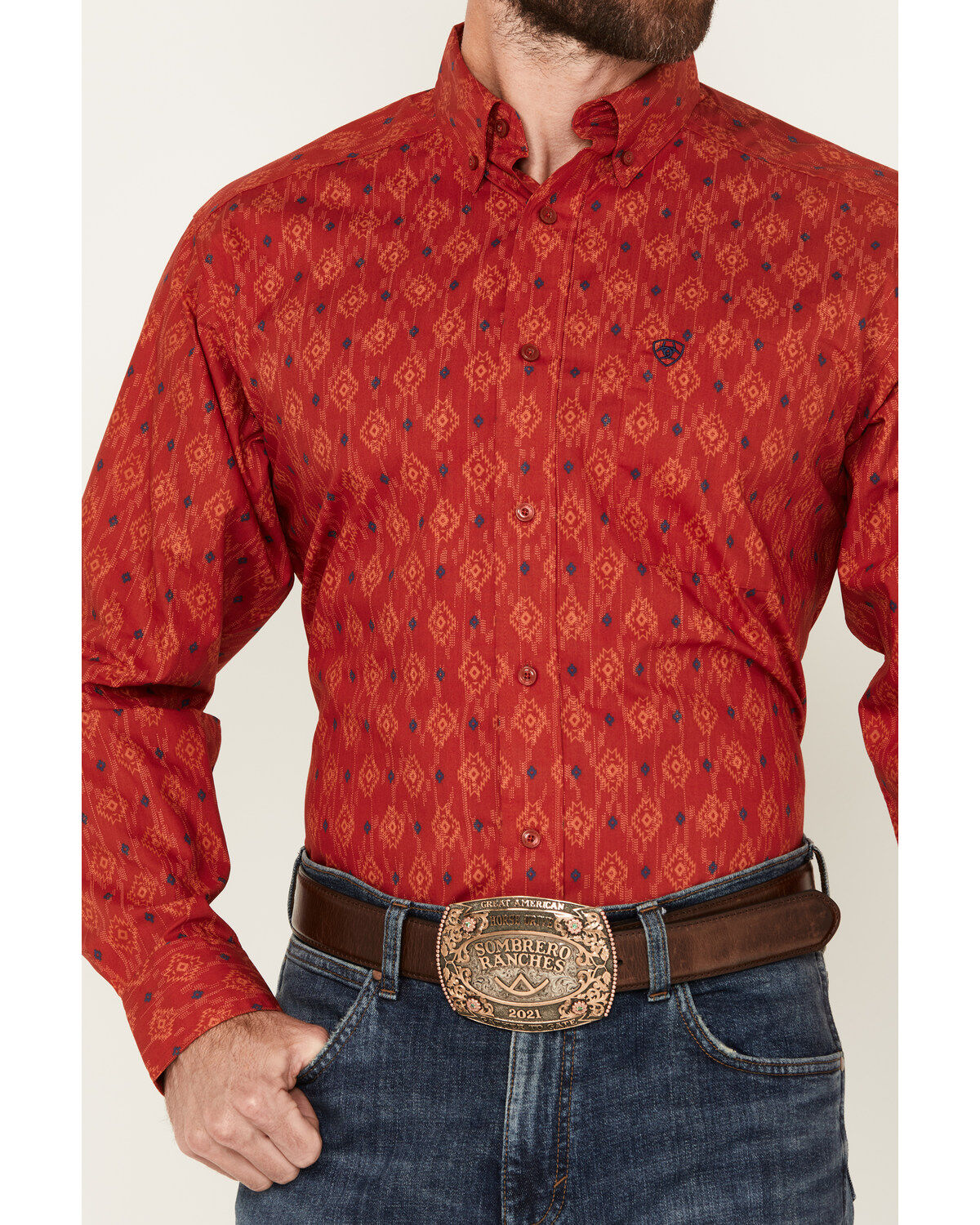 Product Name:  Ariat Men's Parsons Southwestern Print Long Sleeve Button-Down Western Shirt