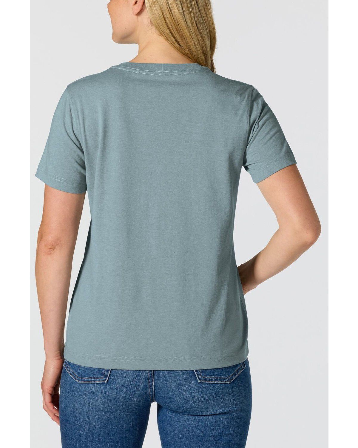Image #2 - Carhartt Women's Irvine Relaxed Short Sleeve Work Shirt, Blue, hi-res