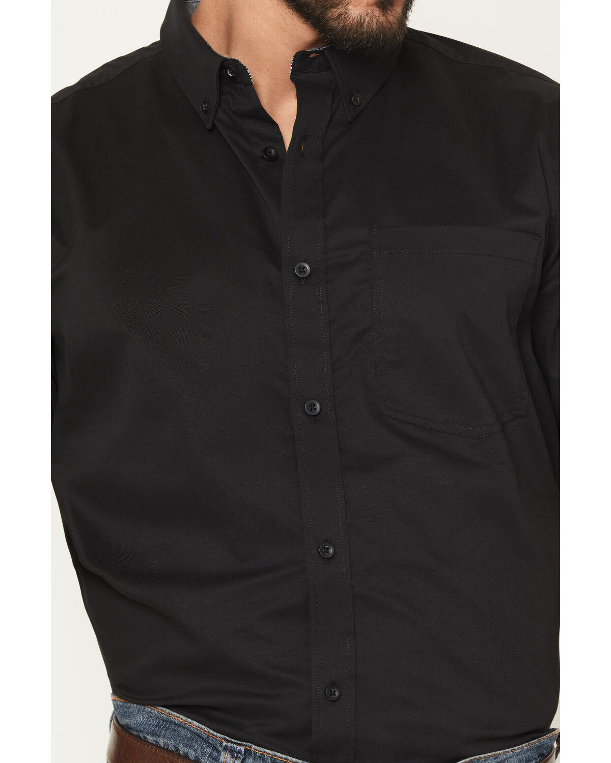Image #3 - Cody James Men's Basic Twill Short Sleeve Button-Down Stretch Western Shirt, Black, hi-res