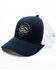 Image #1 - Moonshine Spirit Men's May Contain Whiskey Circle Graphic Mesh-Back Ball Cap, Navy, hi-res