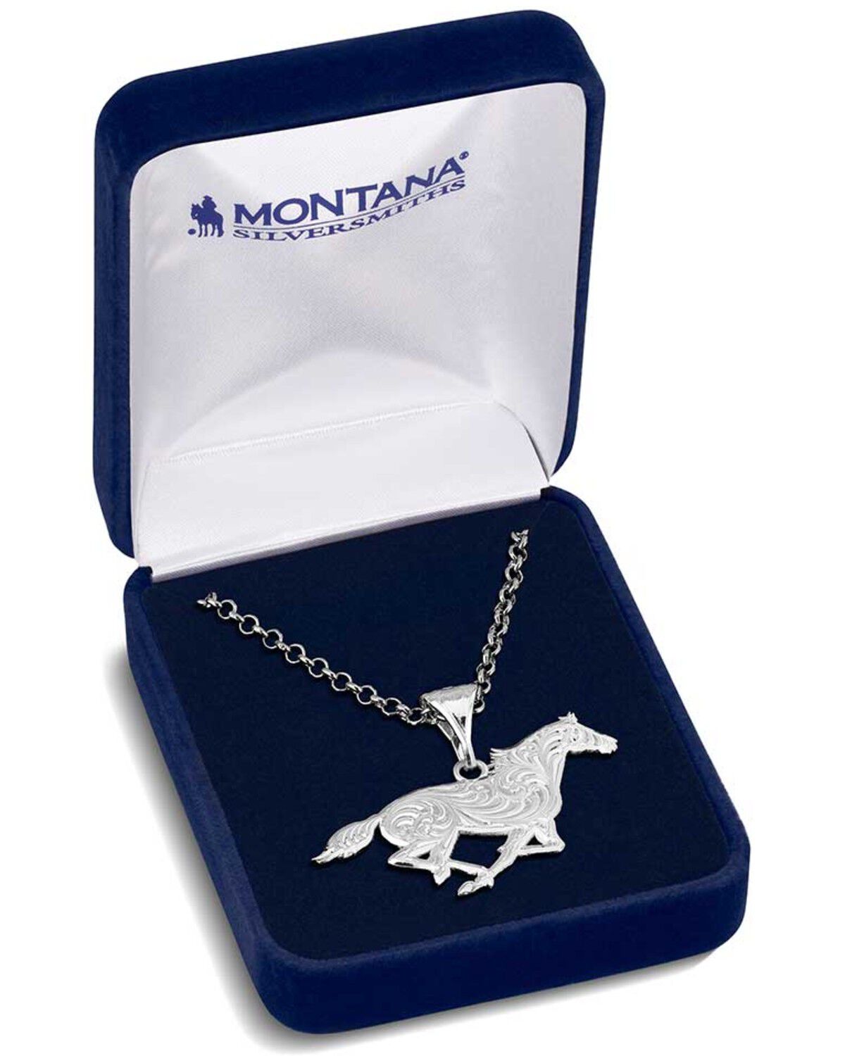 Image #3 - Montana Silversmiths Women's Out West Running Horse Necklace, Silver, hi-res