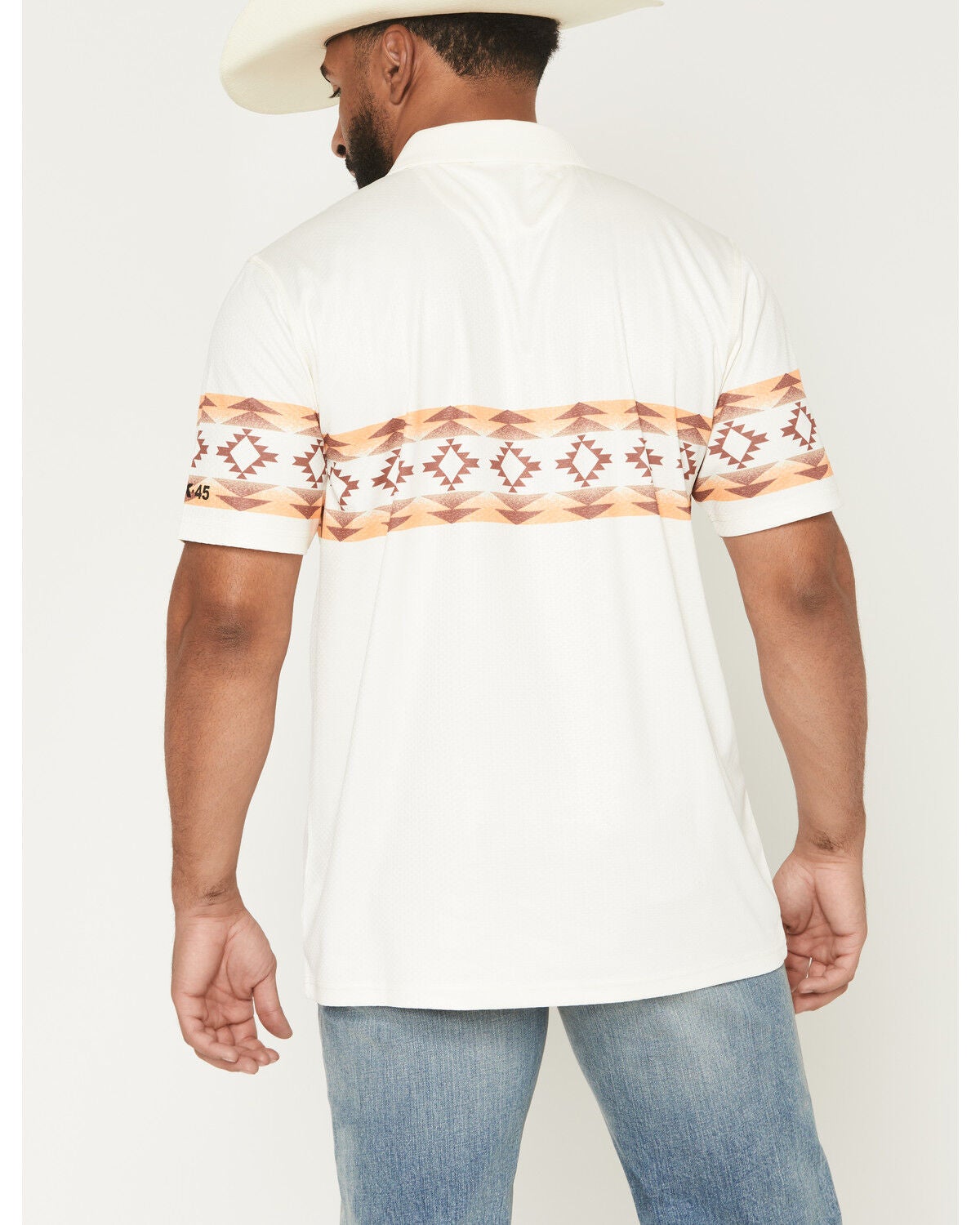 Image #4 - RANK 45&reg; Men's Josey Southwestern Border Short Sleeve Button-Down Polo Shirt, Cream, hi-res