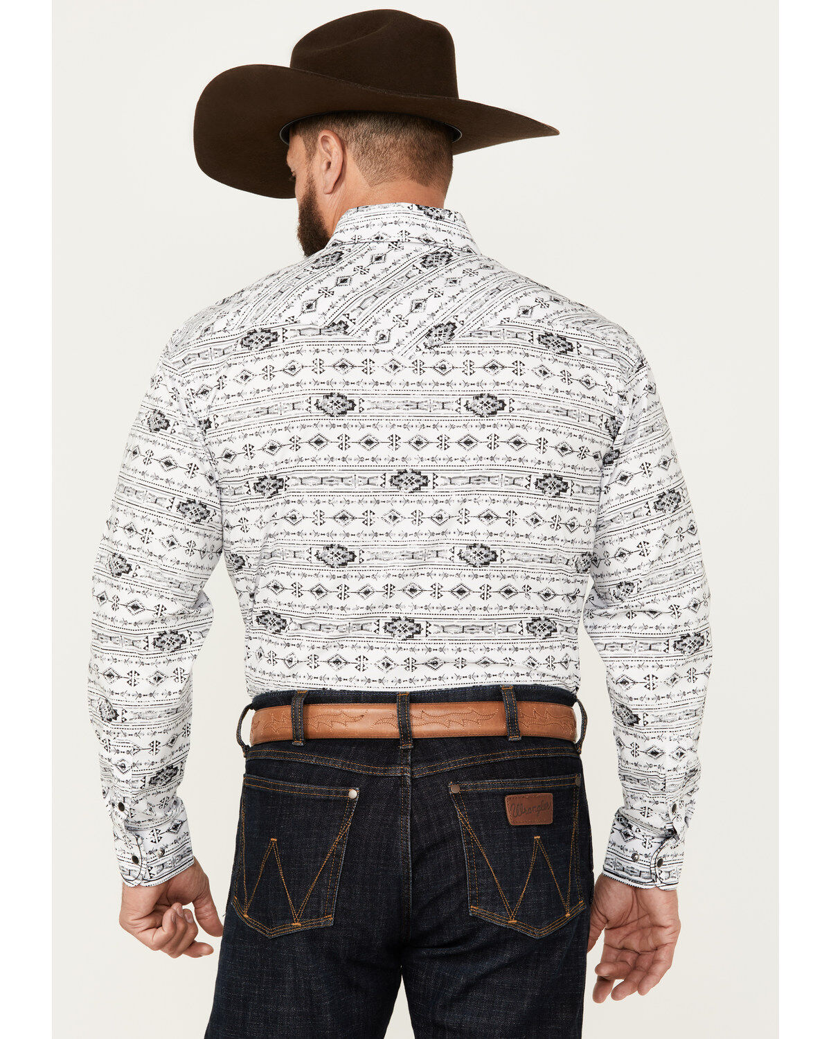 Image #4 - Rough Stock by Panhandle Men's Southwestern Print Ripstop Long Sleeve Snap Performance Western Shirt, , hi-res