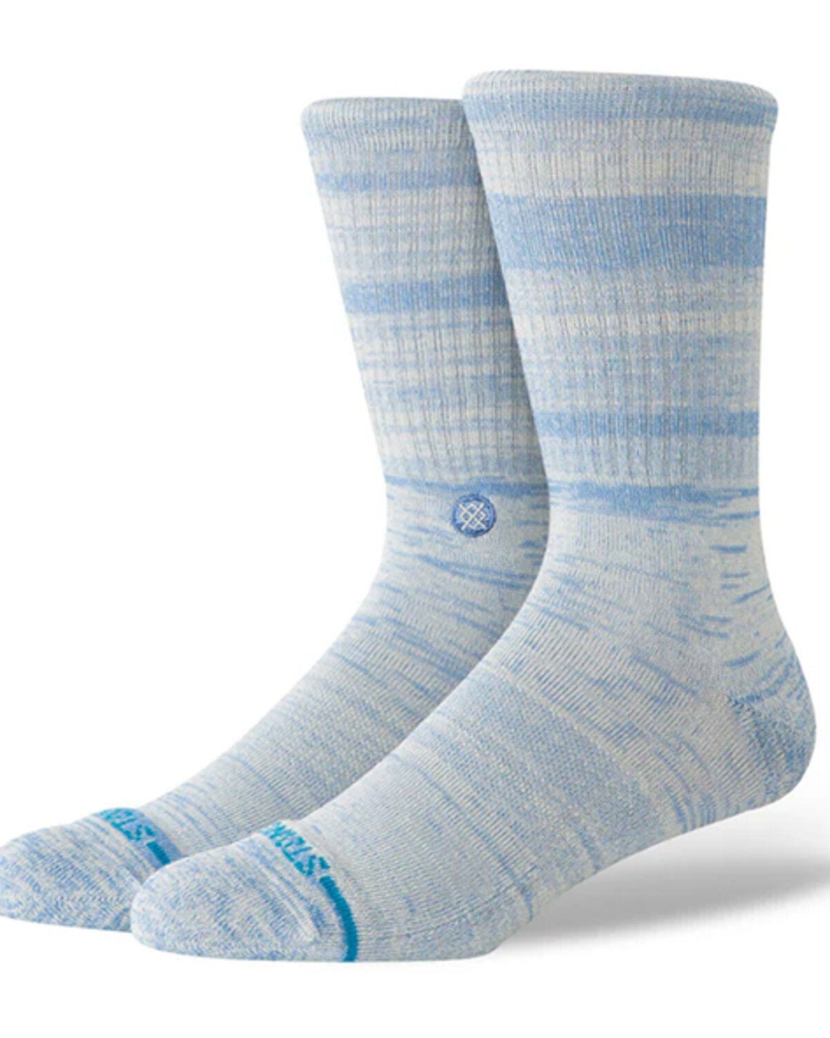 Image #1 - Stance Men's Marled Crew Socks, Steel Blue, hi-res