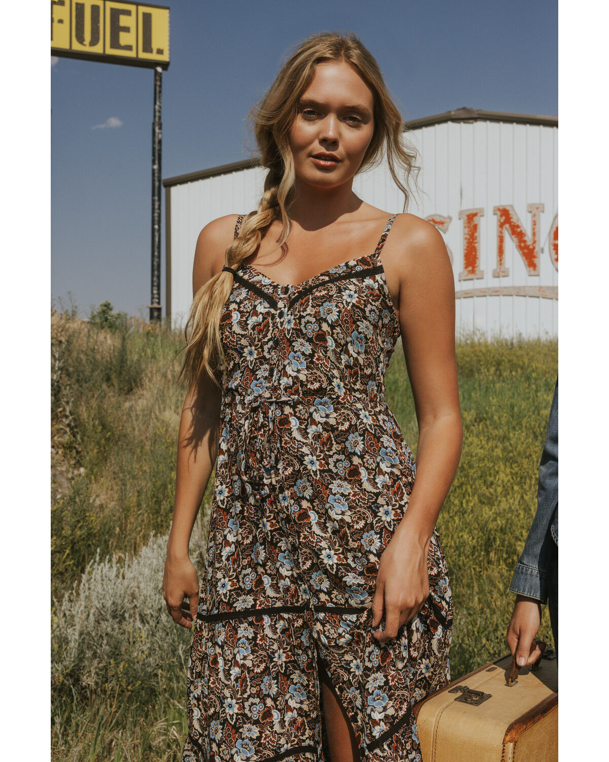 Image #1 - Idyllwind Women's Floral Print Sleeveless Maxi Dress, Black, hi-res