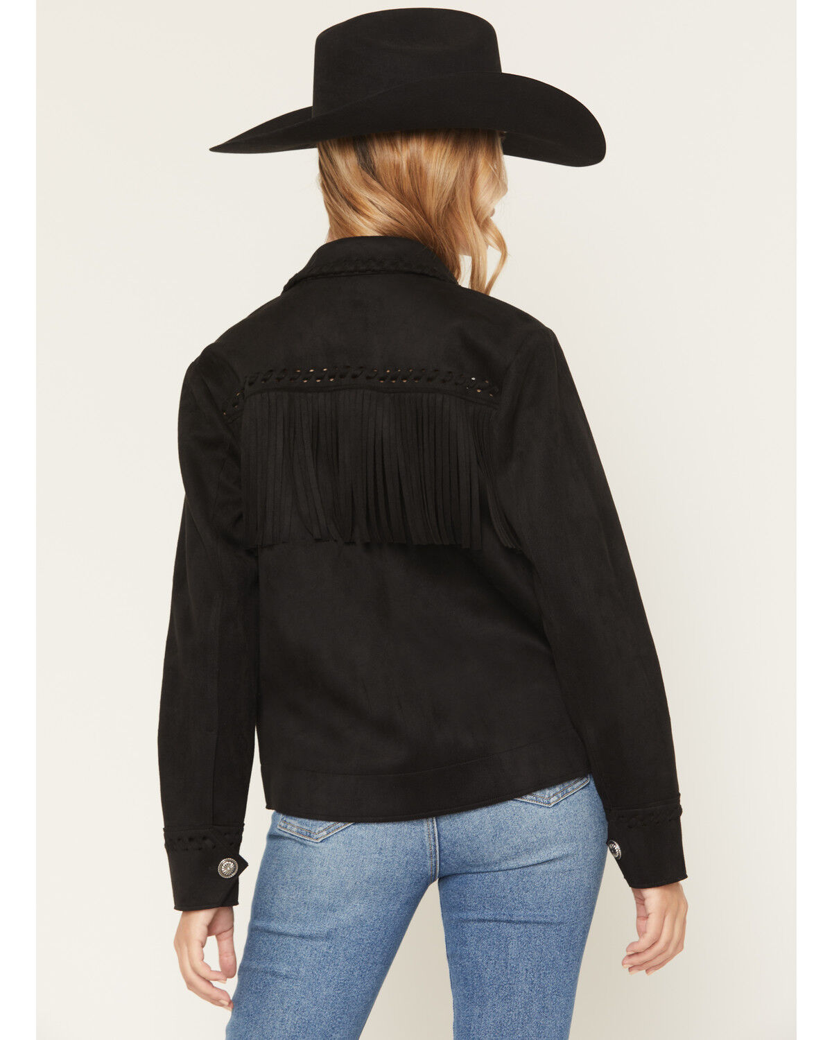 Image #4 - Idyllwind Women's Norton Faux Suede Bonded Fringe Shacket, Black, hi-res