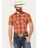 Image #1 - Pendleton Men's Frontier Plaid Print Short Sleeve Snap Western Shirt, Rust Copper, hi-res