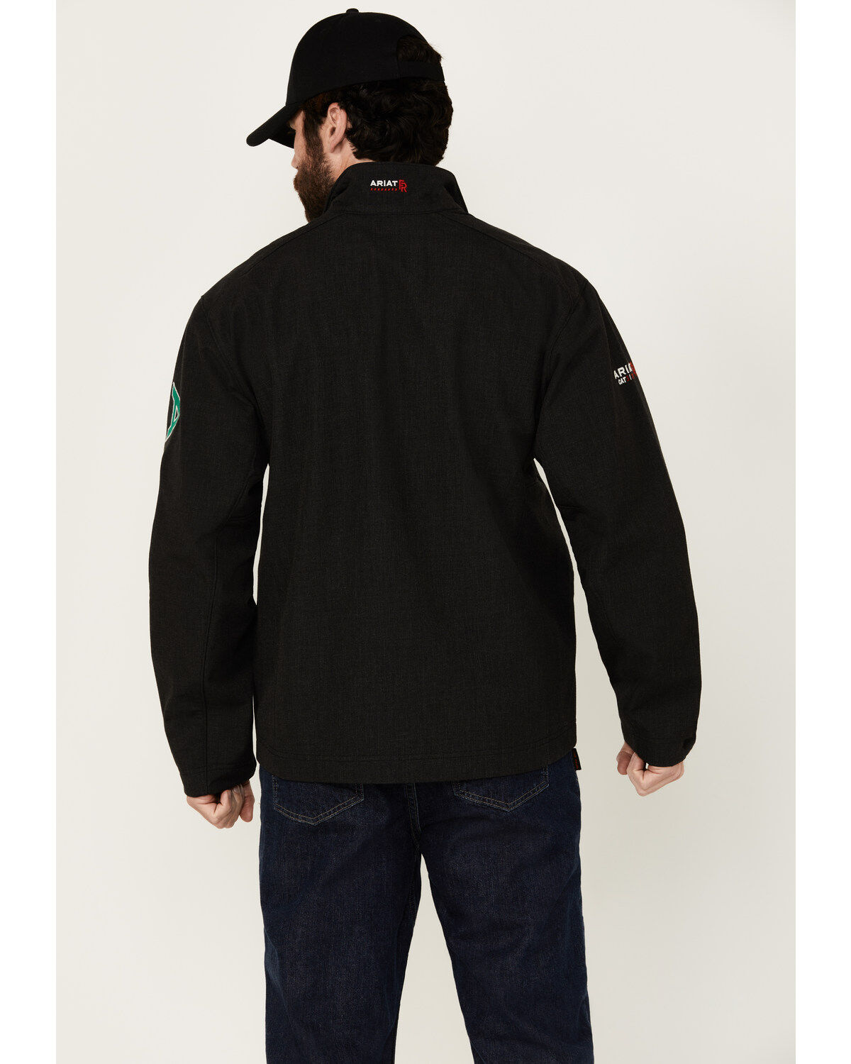 Image #4 - Ariat Men's FR Mexico Team Logo Softshell Jacket, Black, hi-res