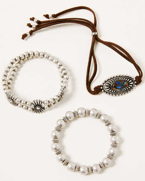 Image #2 - Shyanne Women's Claire Concho Stretch Bracelet Set, Silver, hi-res