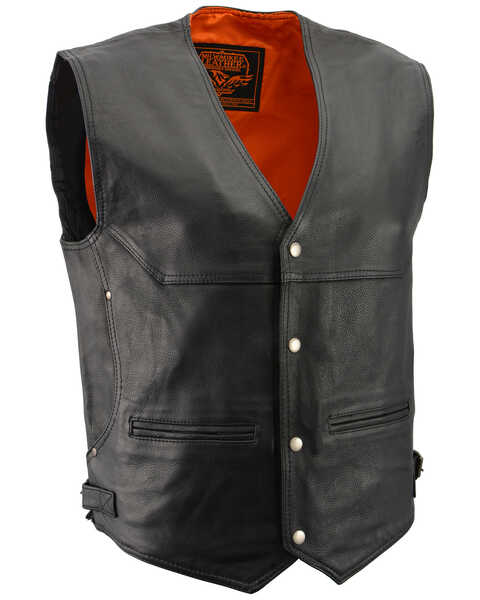 Image #2 - Milwaukee Leather Men's Deep Pocket Vest , Black, hi-res