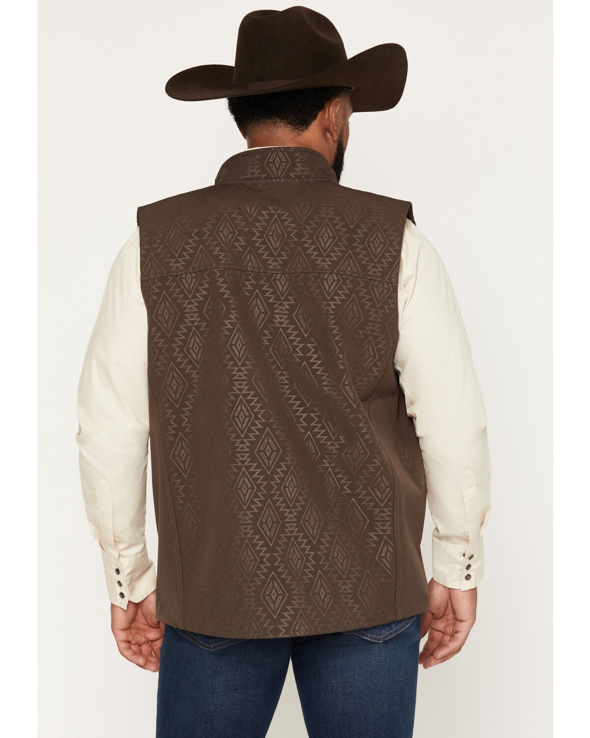 Image #4 - RANK 45&reg; Men's Buck Tonal Southwestern Softshell Vest, Brown, hi-res