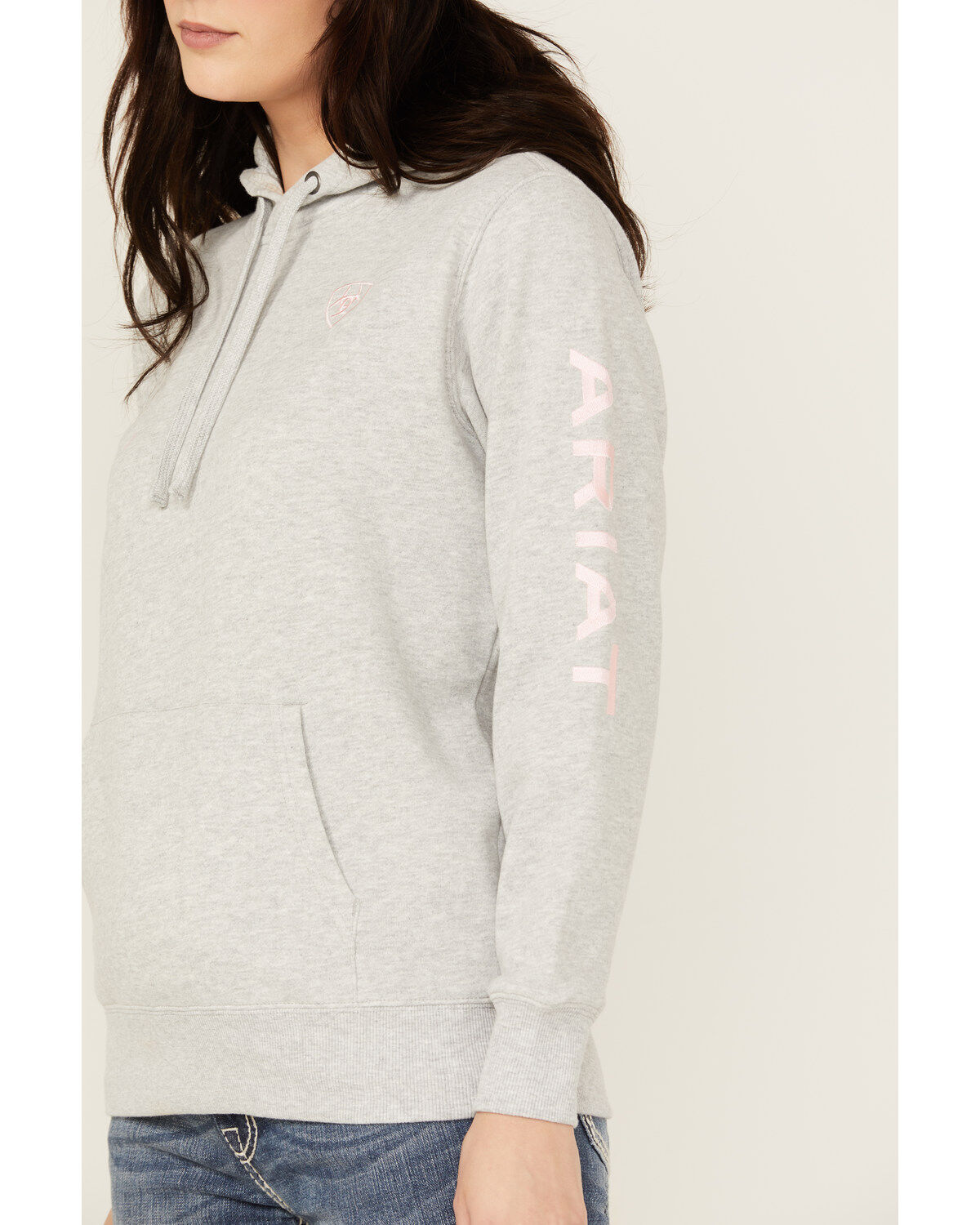 Image #3 - Ariat Women's Boot Barn Exclusive Logo Hoodie, Grey, hi-res