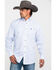 Image #5 - George Strait by Wrangler Men's White Geo Print Long Sleeve Western Shirt, White, hi-res