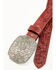 Image #3 - Idyllwind Women's Westerly Drive Tooled Belt, Red, hi-res