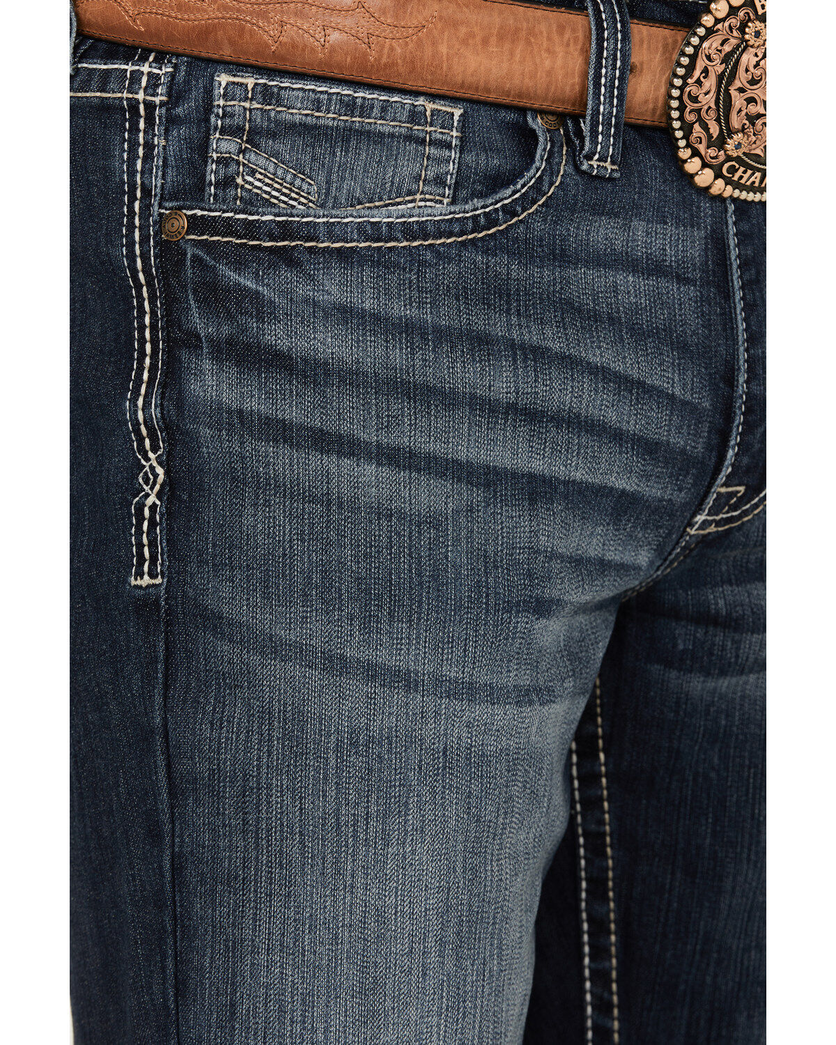 Image #2 - Cody James Men's Dark Wash Moonlight Relaxed Bootcut Stretch Denim Jeans, Dark Wash, hi-res
