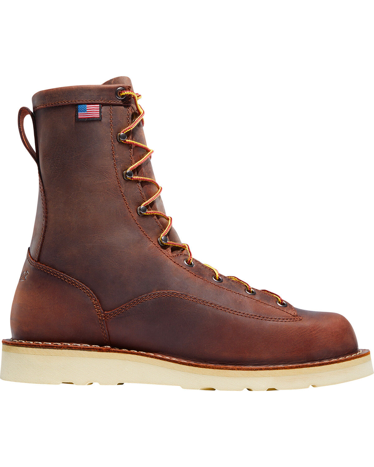 Image #3 - Danner Men's Brown Bull Run 8" Work Boots - Plain Toe, Brown, hi-res