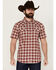 Image #1 - Moonshine Spirit Men's Legend Plaid Print Short Sleeve Snap Western Shirt, Burgundy, hi-res