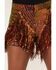 Any Old Iron Women's Sequins and Fringe Shorts, Rust Copper, hi-res