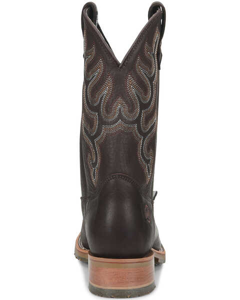 Double H Men's Dark Brown Elk Western Boots - Wide Square Toe, Chocolate, hi-res