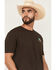 Image #3 - Cowboy Hardware Men's 8 Seconds Flag Short Sleeve Graphic T-Shirt, Dark Brown, hi-res