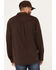 Image #4 - Brothers and Sons Men's Solid Pigment Slub Button Down Western Shirt, Dark Brown, hi-res