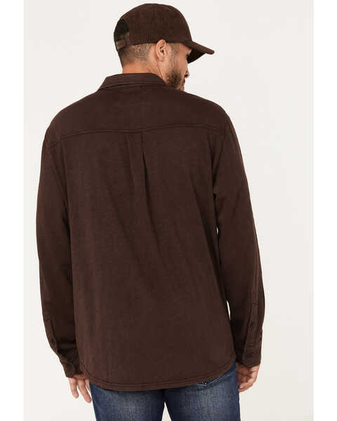 Brothers & Sons Men's Solid Pigment Slub Button Down Western Shirt , Dark Brown, hi-res
