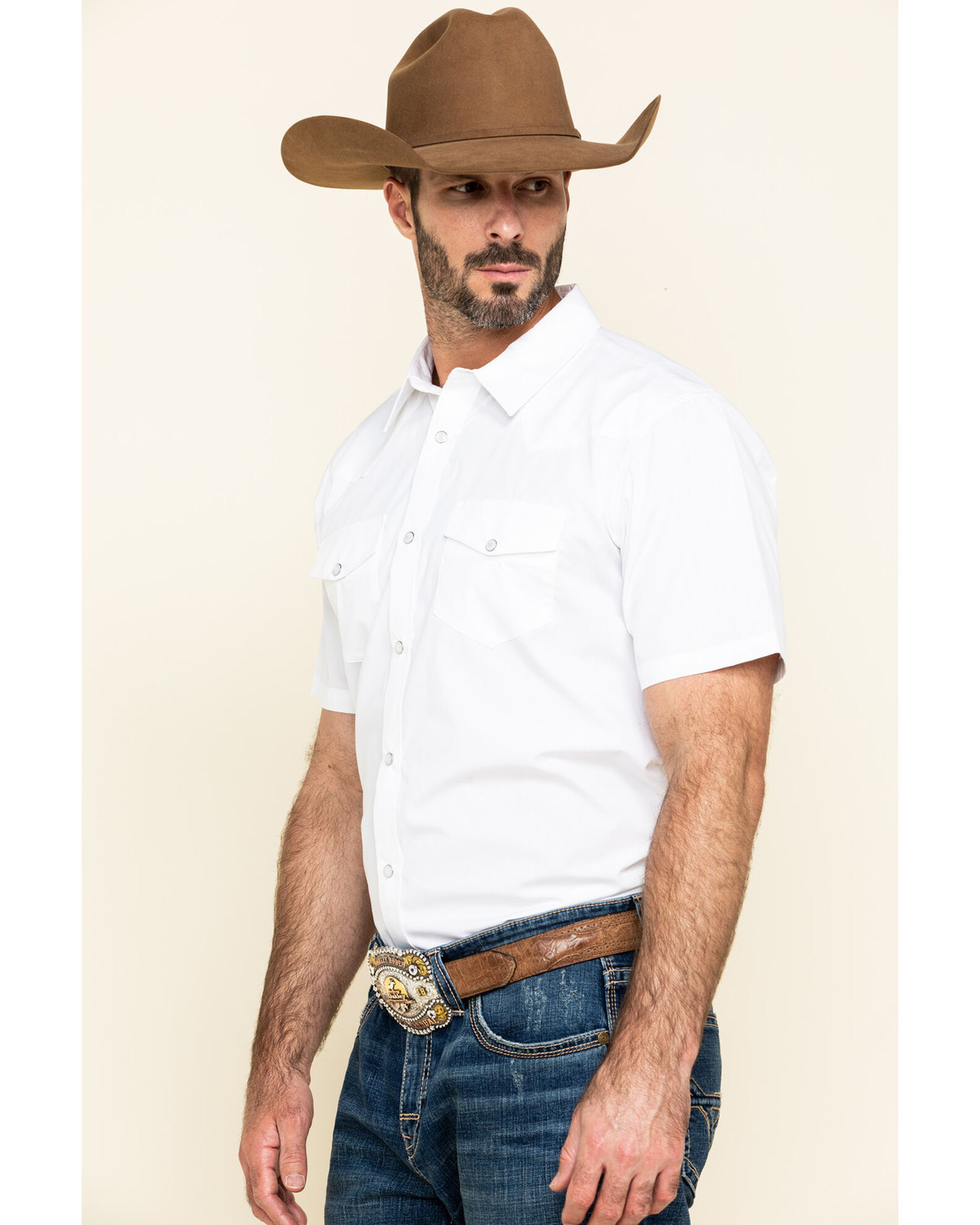 Gibson Men s Solid Short Sleeve Pearl Snap Western Shirt Boot Barn