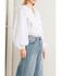 Image #4 - Flying Tomato Women's Made of Dreams Polka Dot Woven Top, White, hi-res