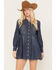 Image #1 - Shyanne Women's Medium Wash Long Sleeve Denim Shirt Dress, , hi-res