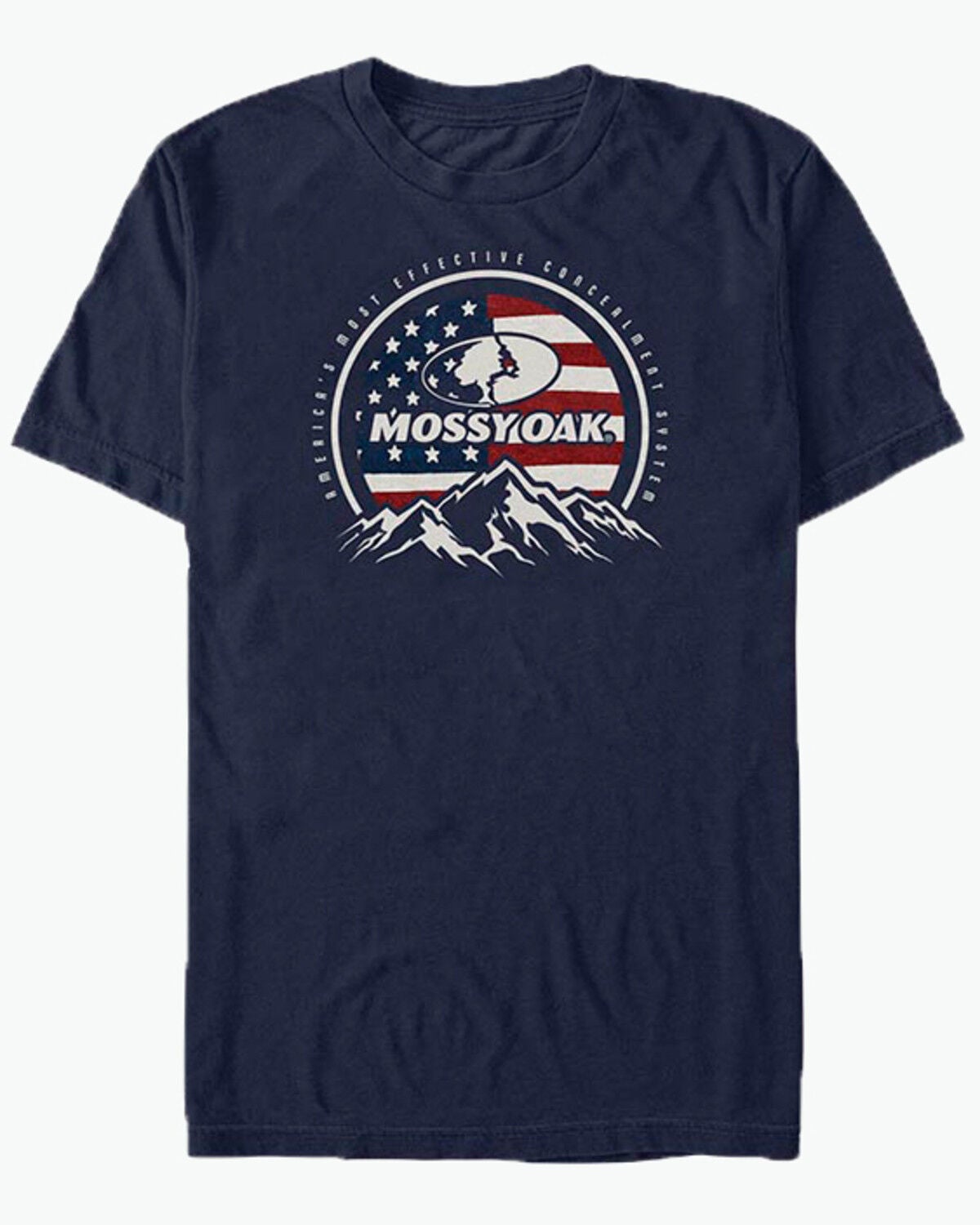 Image #1 - Mossy Oak Men's Patriotic Logo Short Sleeve Graphic T-Shirt, Navy, hi-res