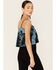 Saints & Hearts Women's Southwestern Velvet Cami, Teal, hi-res