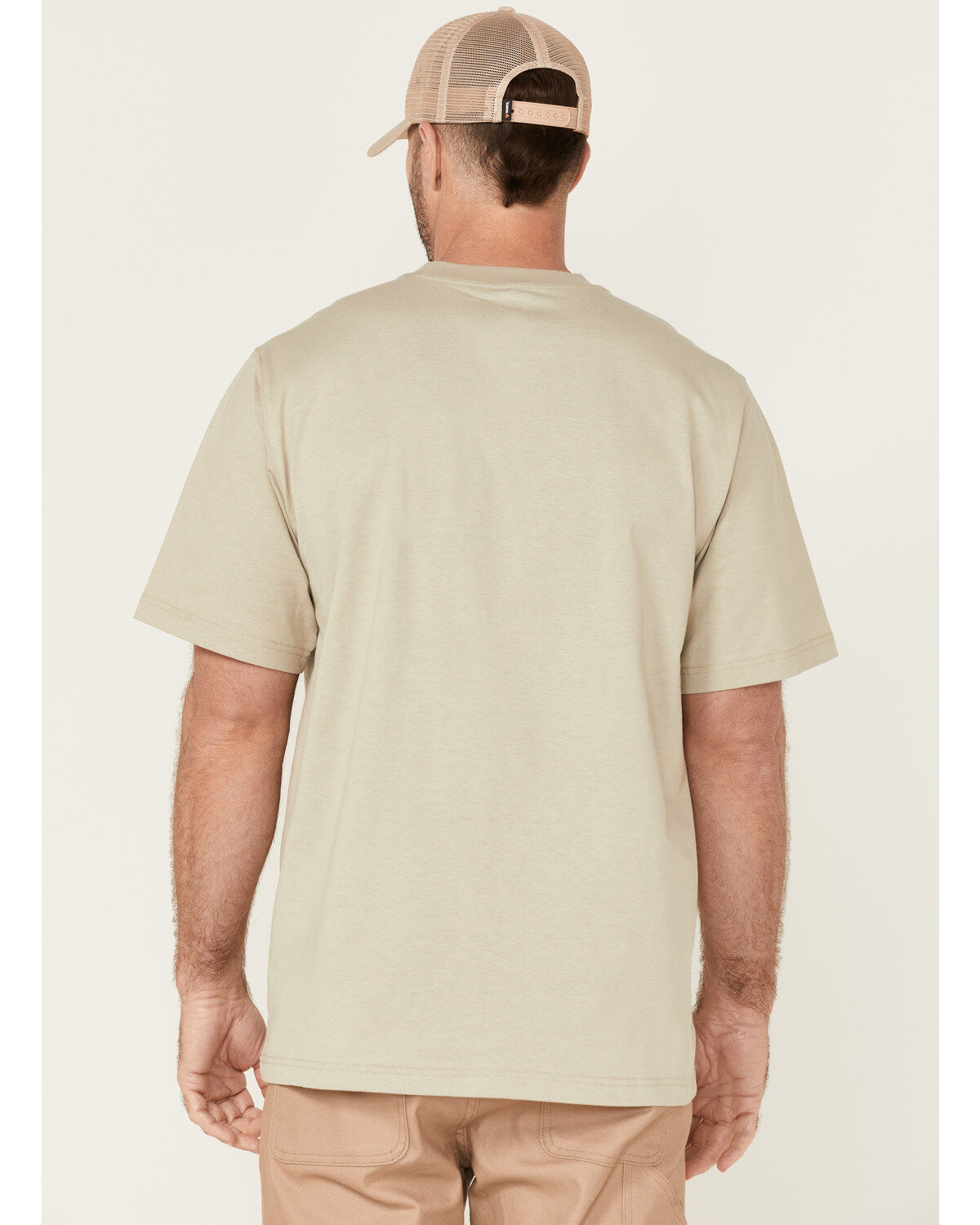 Image #4 - Hawx Men's Solid Taupe Force Heavyweight Short Sleeve Work Pocket T-Shirt, Taupe, hi-res