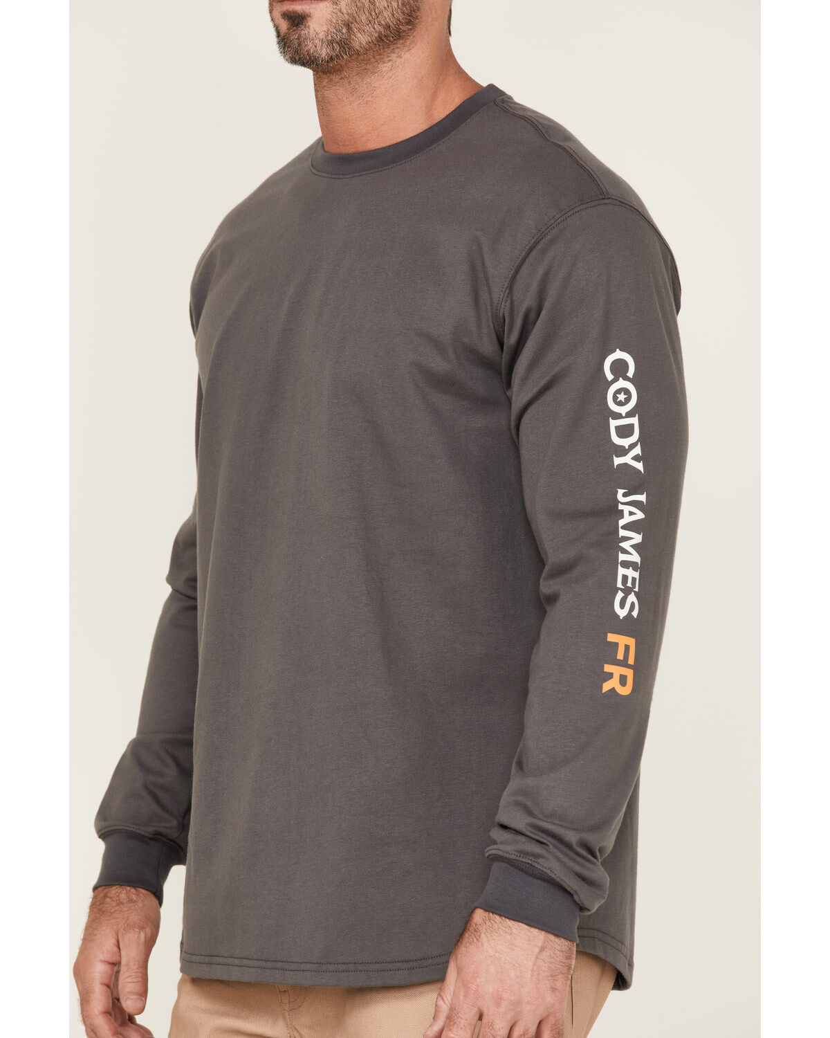 Image #3 - Cody James Men's FR Logo Long Sleeve Work T-Shirt, Charcoal, hi-res