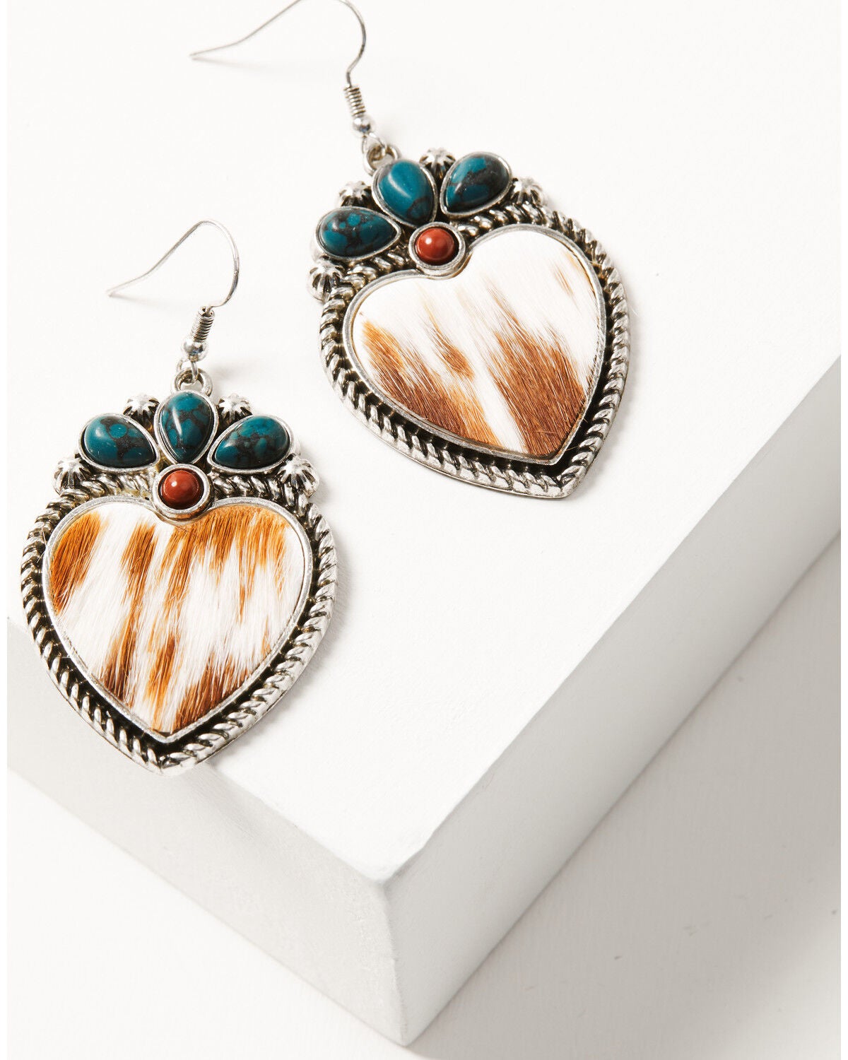 Image #2 - Shyanne Women's American Heritage Hairon Heart Earrings, Silver, hi-res
