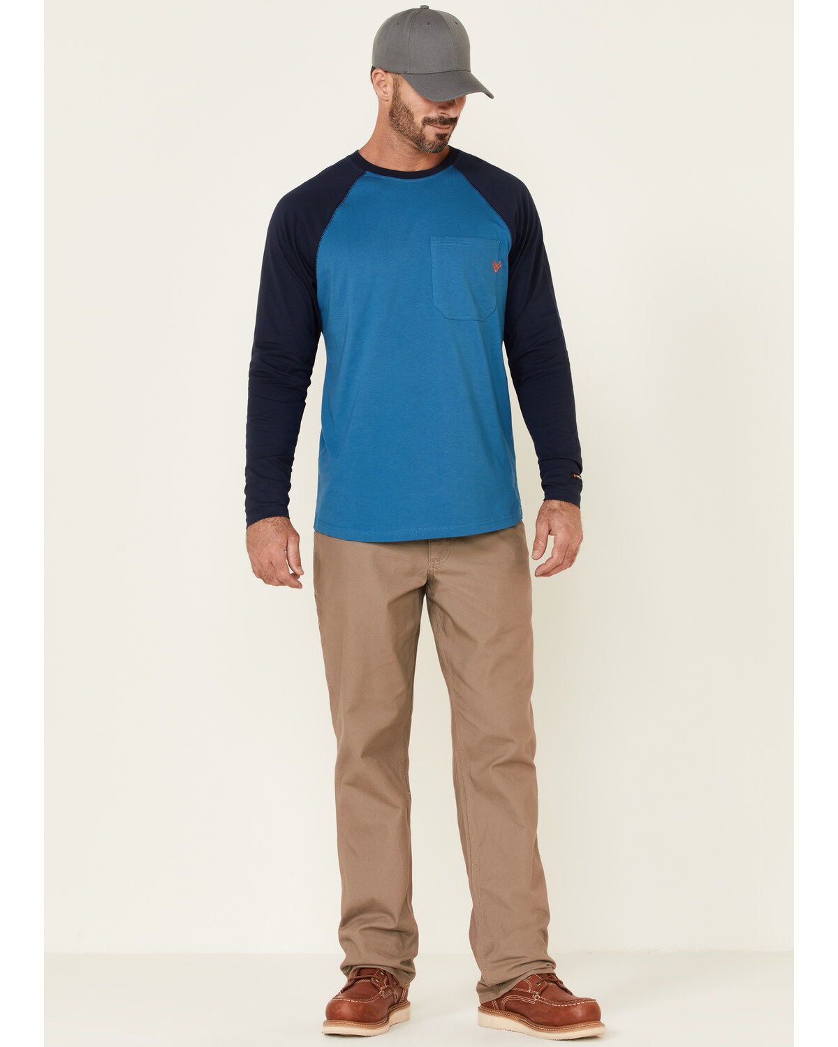 Image #2 - Hawx Men's Original Baseball Crew Long Sleeve Work T-Shirt, Blue, hi-res
