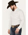 Ely Walker Men's Geo Print Long Sleeve Pearl Snap Western Shirt, White, hi-res