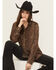 Image #1 - Ariat Women's Homestyle Desert Snake Print Long Sleeve Button-Down Western Shirt, Brown, hi-res