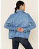 Understated Leather Women's Sunburst Leather Zip-Front Moto Jacket , Turquoise, hi-res