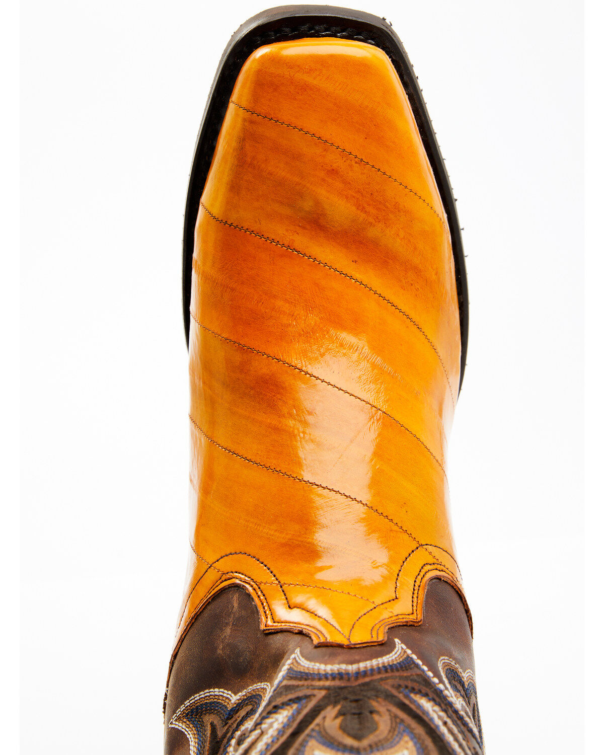 Image #6 - Dan Post Men's Eel Exotic Western Boots - Square Toe, Brown, hi-res