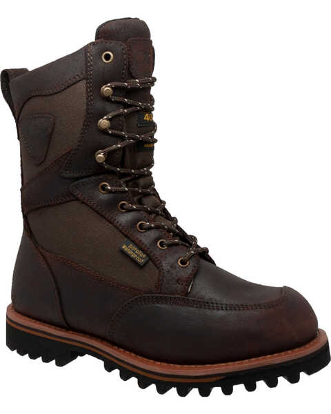 Ad Tec Men's 11" Cordura Waterproof 400G Leather Boots - Round Toe, Dark Brown, hi-res