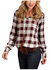 Image #1 - Stetson Women's Brown Plaid Long Sleeve Western Shirt, Brown, hi-res