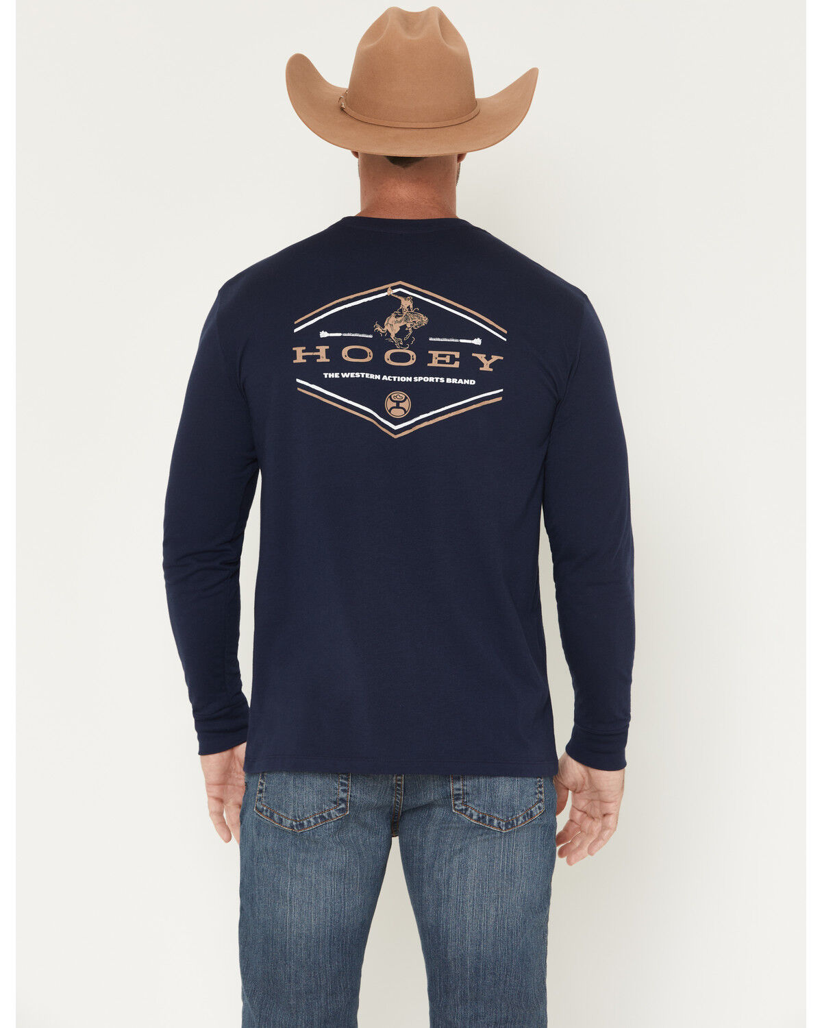 Image #1 - Hooey Men's Hooey Rocks Long Sleeve Graphic T-Shirt, Navy, hi-res