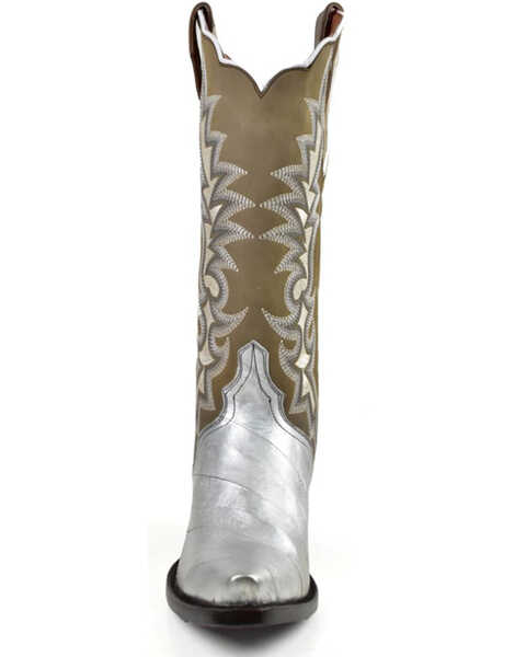 Image #4 - Dan Post Women's Eel Exotic Western Boot - Snip Toe , Silver, hi-res