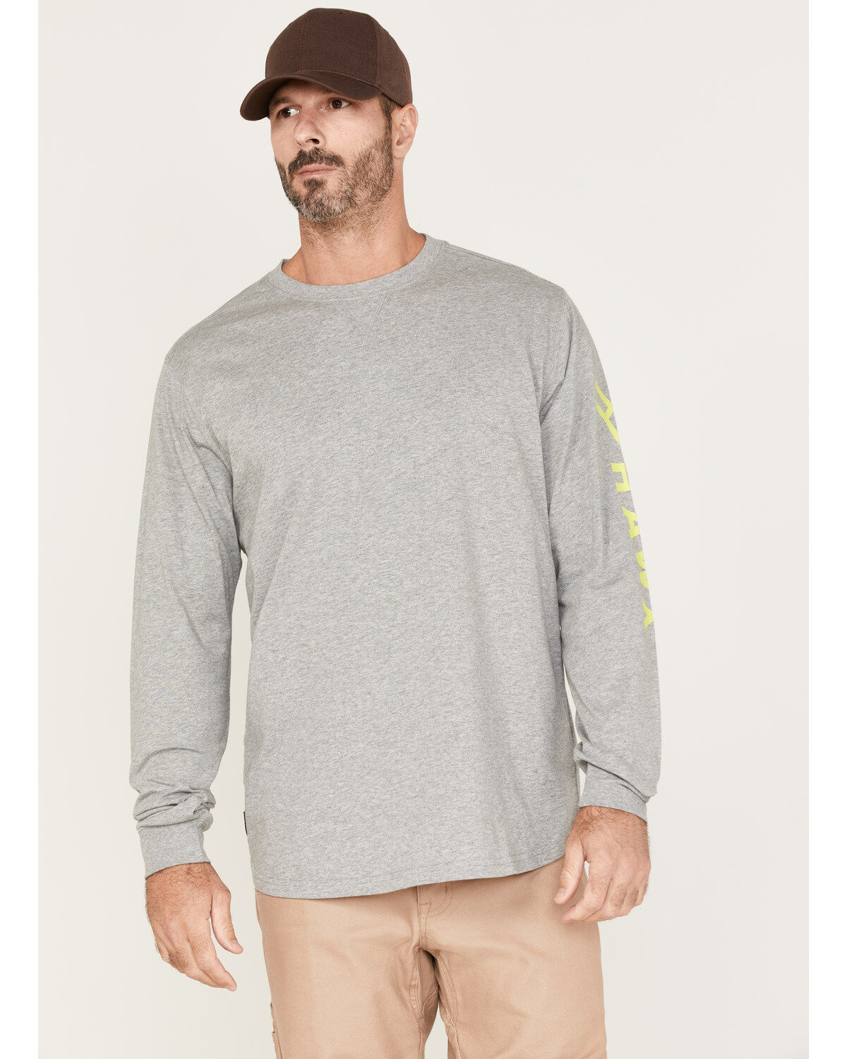 Image #1 - Hawx Men's Solid Logo Graphic Work T-Shirt, Medium Grey, hi-res
