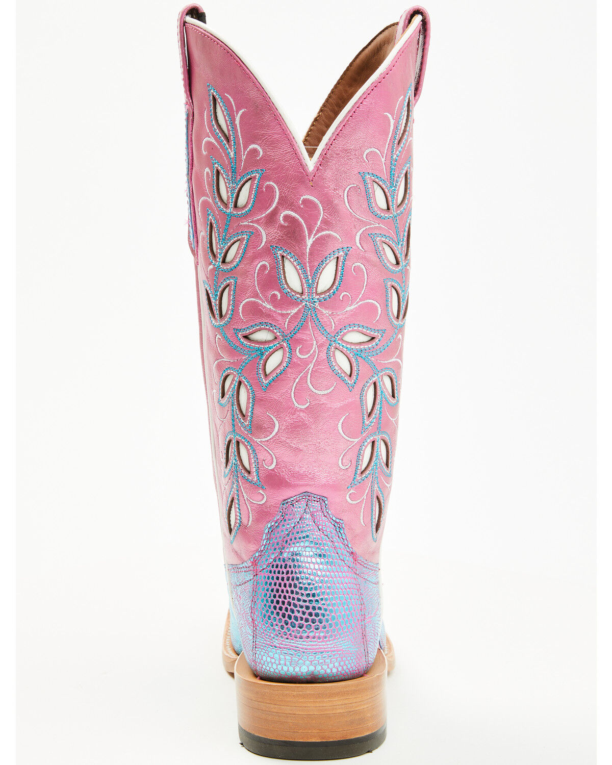 Image #5 - Ariat Women's Futurity Exotic Lizard Western Boots - Square Toe, Blue, hi-res