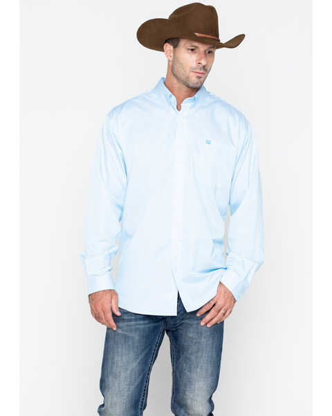 Image #6 - Cinch Men's Striped Print Shirt - Big & Tall, Light Blue, hi-res