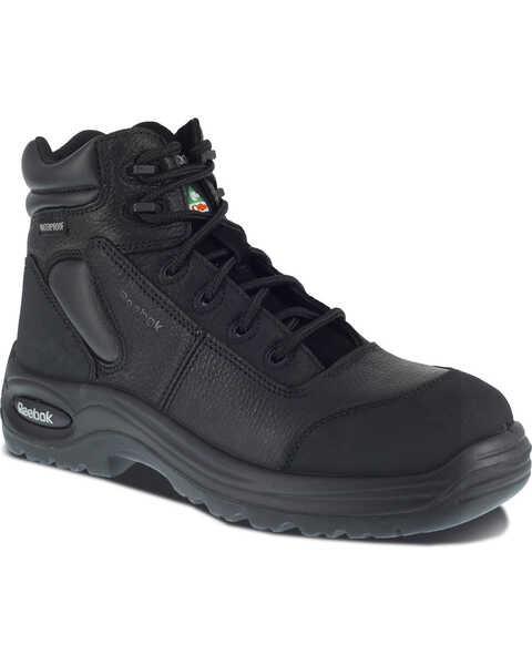 Reebok Women's Trainex 6" Lace-Up Work Boots - Composite Toe, Black, hi-res