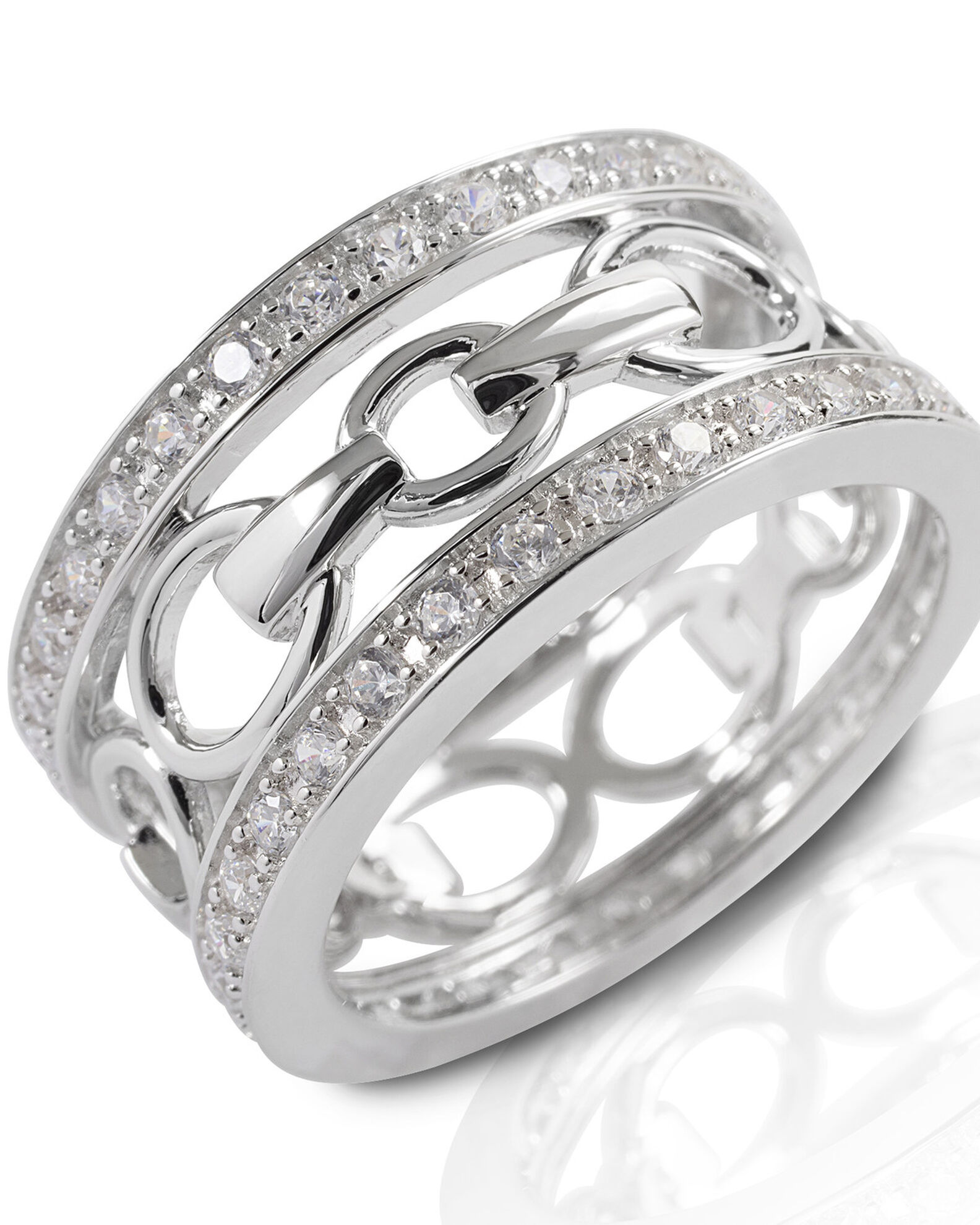 Image #1 - Kelly Herd Women's Wide Band Bit Ring, Silver, hi-res
